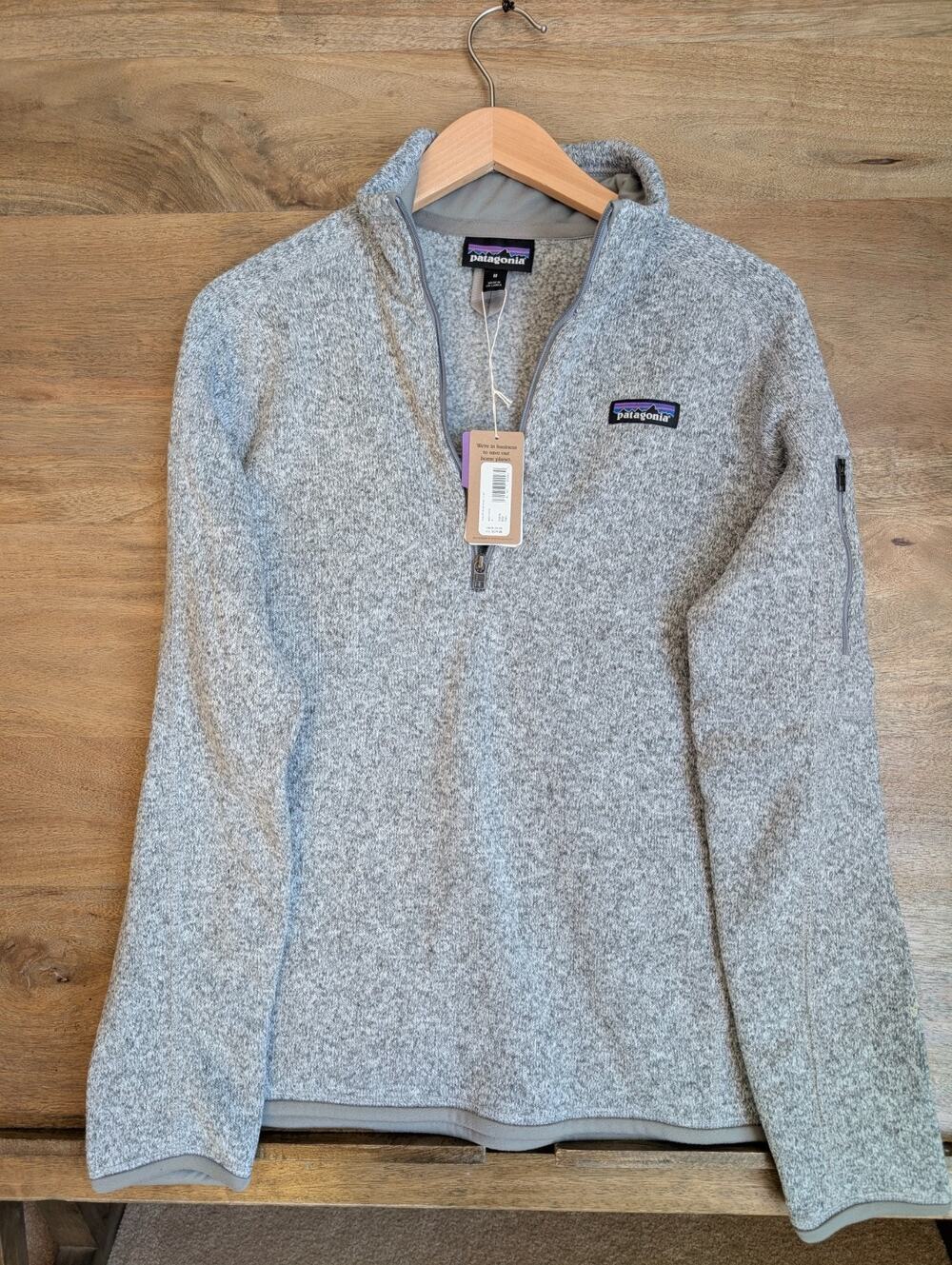 Patagonia Better Sweater Womens M Gray Long Sleeve 1/4 Zip Pullover 25618 NWT